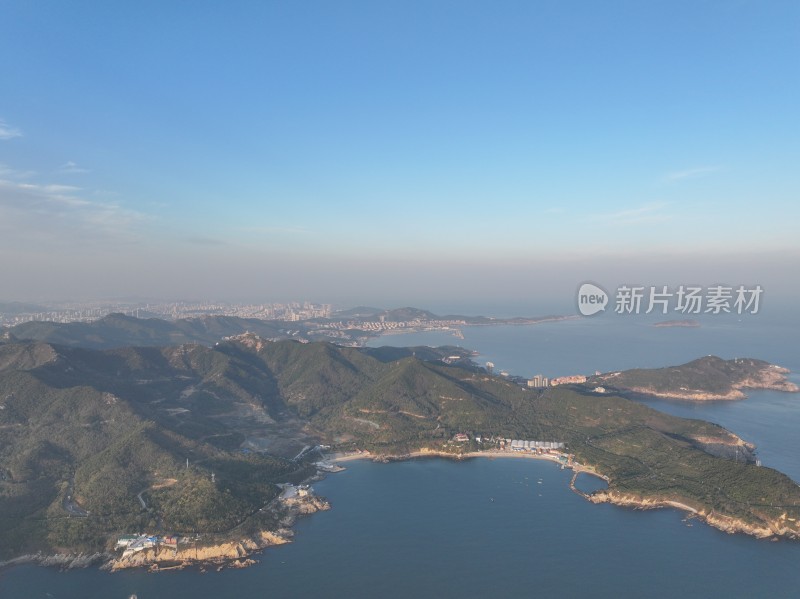 威海市猫头山环海路刘公岛山海城市风景