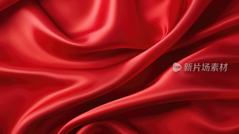红色丝绸质感的波纹背景