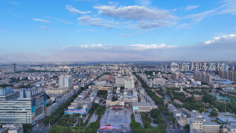 甘肃张掖大景张掖建设航拍