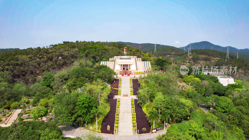 红色旅游景区广西百色起义纪念园航拍