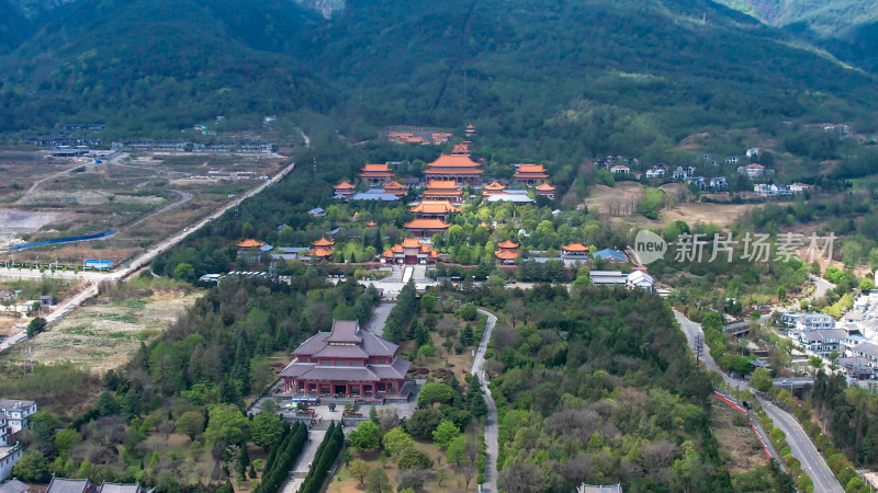 航拍云南大理崇圣寺三塔文化旅游区