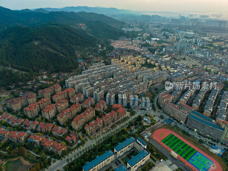 怀化城市风光建设航拍图