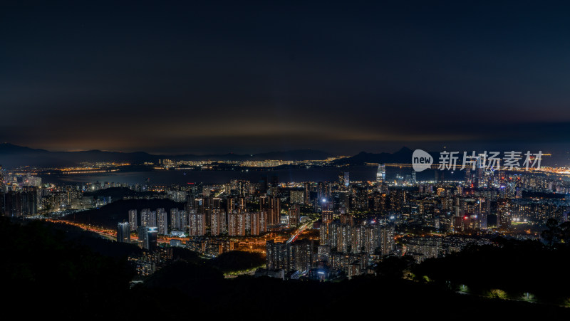 城市夜景鸟瞰全景