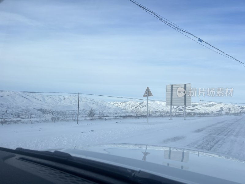 雪 雪地 新疆 雪路 喀纳斯