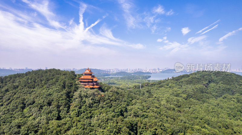 武汉东湖磨山景区航拍