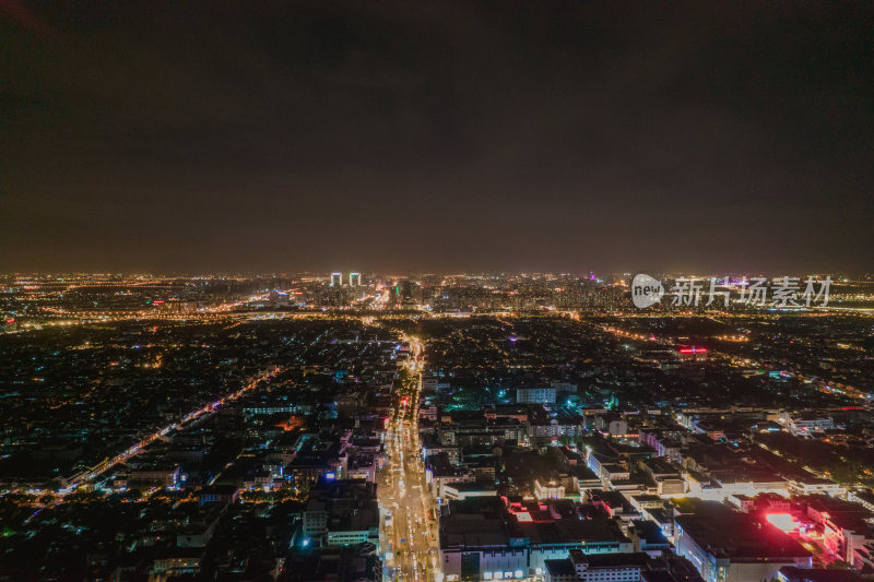 航拍江苏苏州夜景苏州大景苏州建设