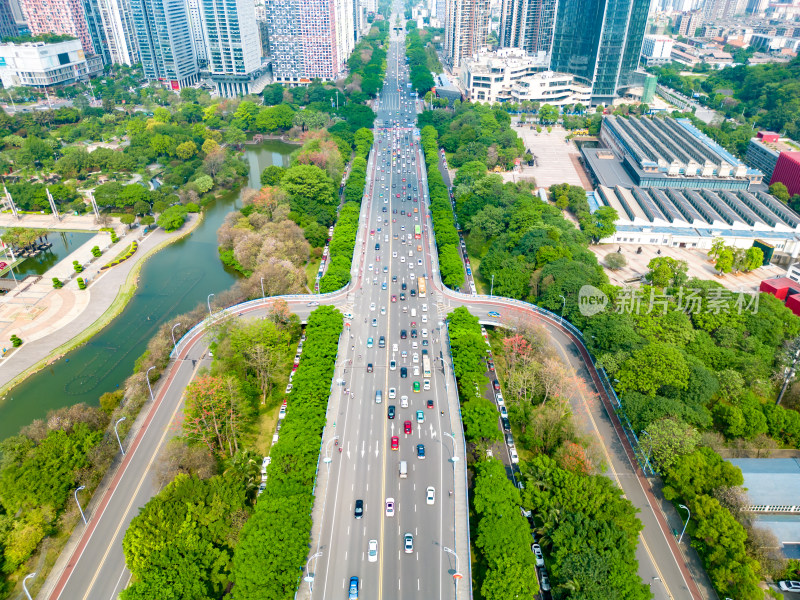 广西柳州城市风光航拍图