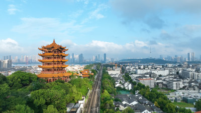 武汉黄鹤楼精选合集航拍黄鹤楼夜景建筑风光