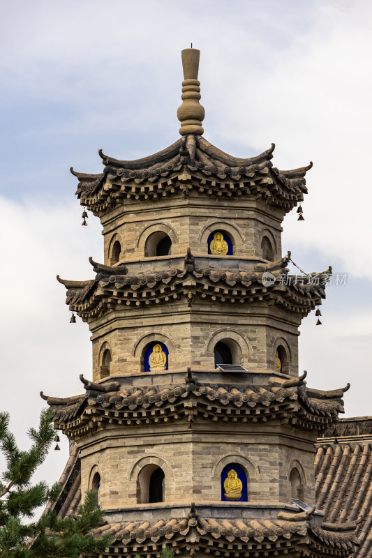 佛教居士林塔古塔寺院中国古代传统建筑