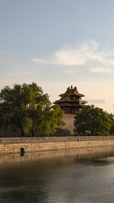 北京故宫角楼护城河景色