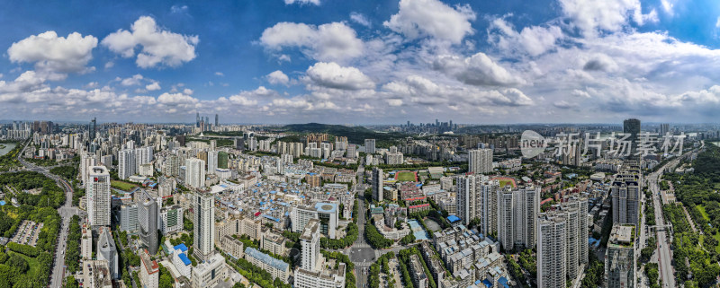 广西南宁城市风光全景图航拍