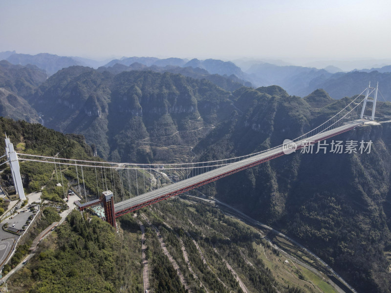 湖南湘西矮寨奇观 A景区航拍摄影图