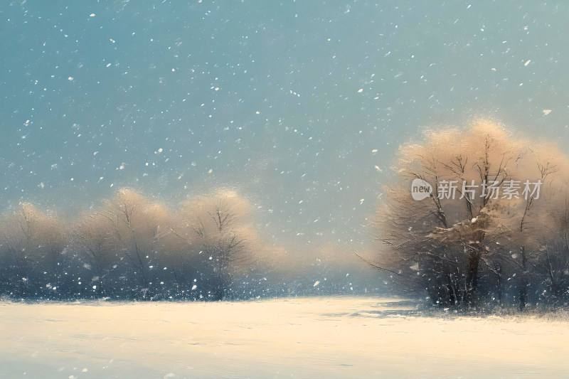 冬天风景大雪背景