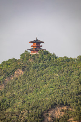 陕西延安宝塔山宝塔岭山寺塔摘星楼