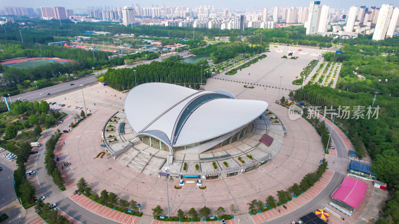 河北沧州城市风光地标建筑航拍