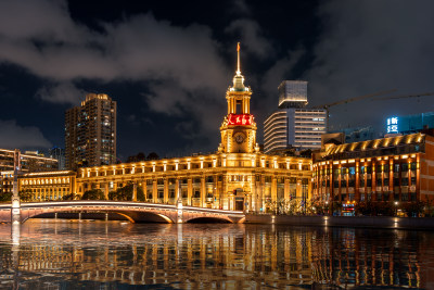 上海夜景 陆家嘴夜景 城市晚霞