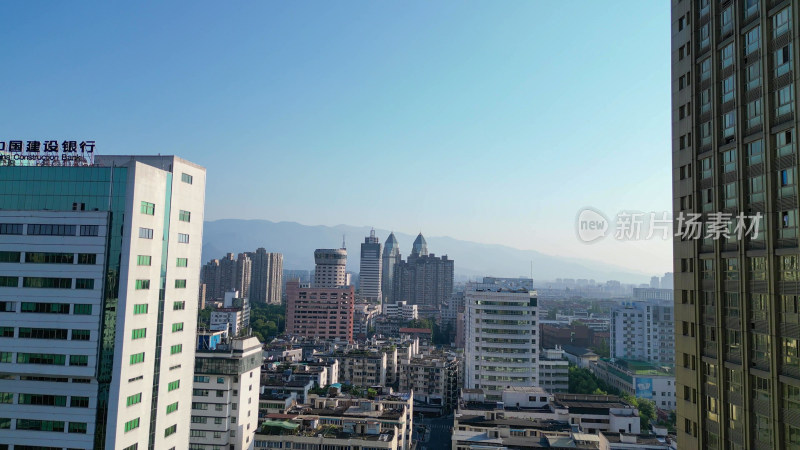 航拍浙江金华江北大景