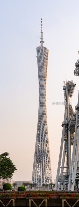 广州CBD广州塔中轴线海心沙桥梁壮丽景观