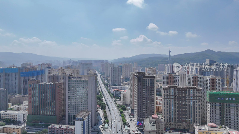 青海西宁大景西宁建设航拍