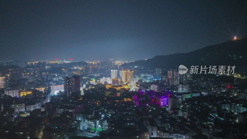 四川达州夜景达州大景航拍