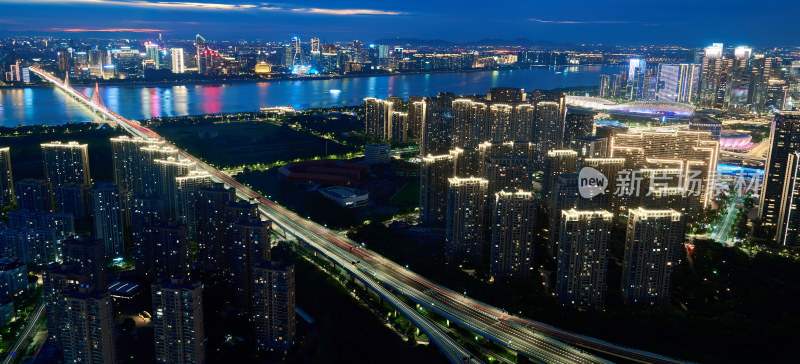 浙江杭州滨江城市风光