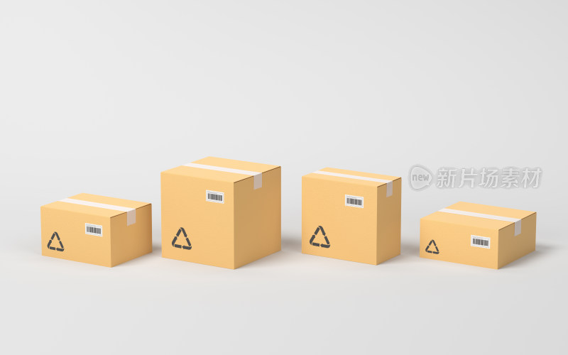 包装纸箱货物 3D渲染