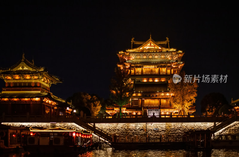 江苏泰州凤城河景区夜景