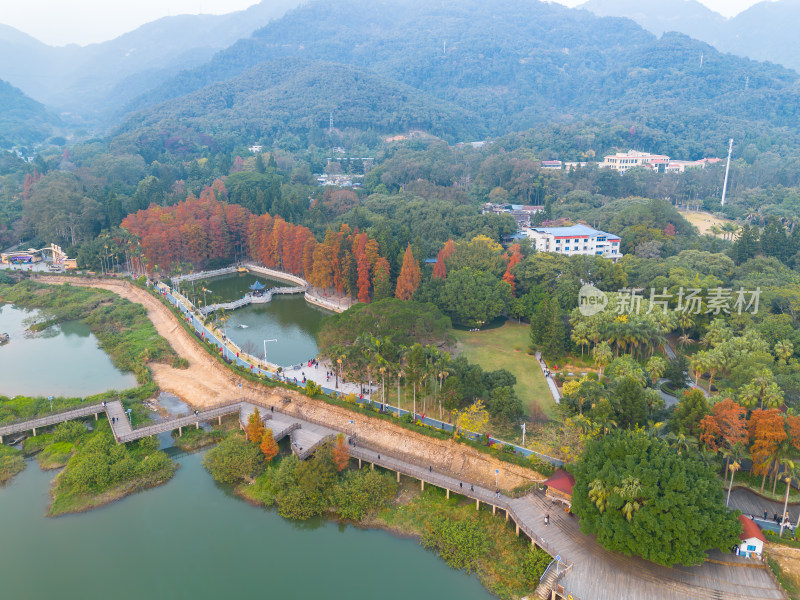 航拍福州森林公园最美秋景