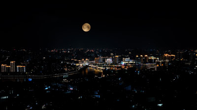 福州台江金融街照片夜景航拍城市建筑风光