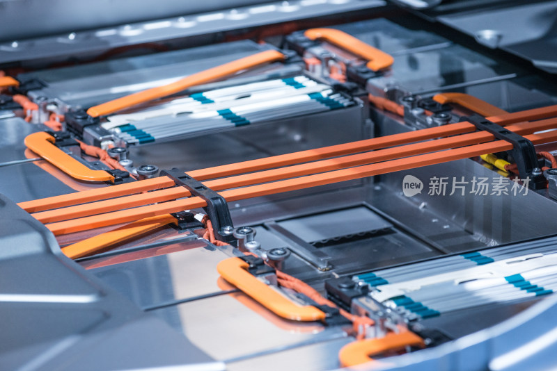 电动汽车电池组特写