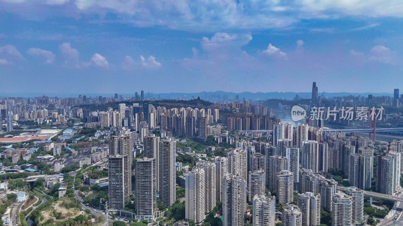 高空鸟瞰重庆城市大景航拍图