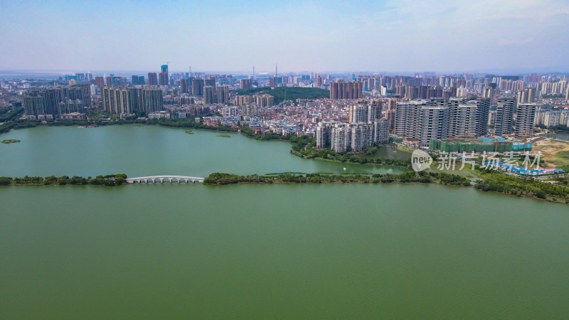 湖南岳阳洞庭湖南湖风景区航拍