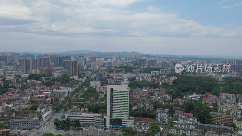 航拍益阳城市建设