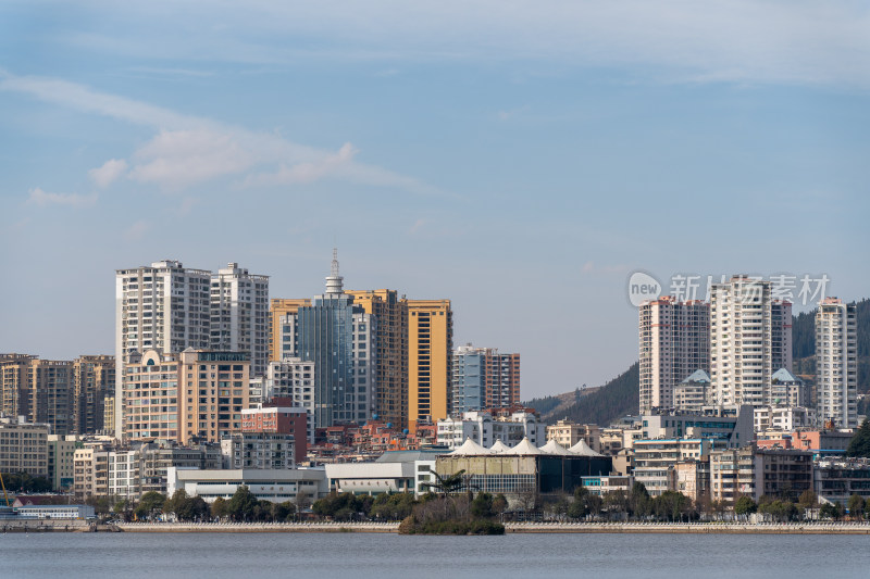 云南红河州个旧市城市风光