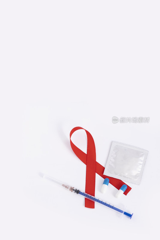 红丝带注射器艾滋病防御