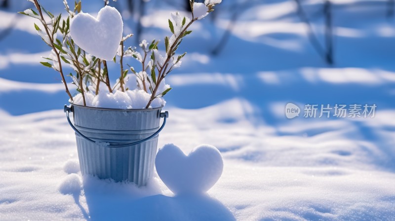 冬季唯美雪景海报背景配图高清摄影图