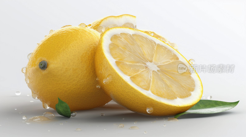 新鲜可口美味的黄色柠檬