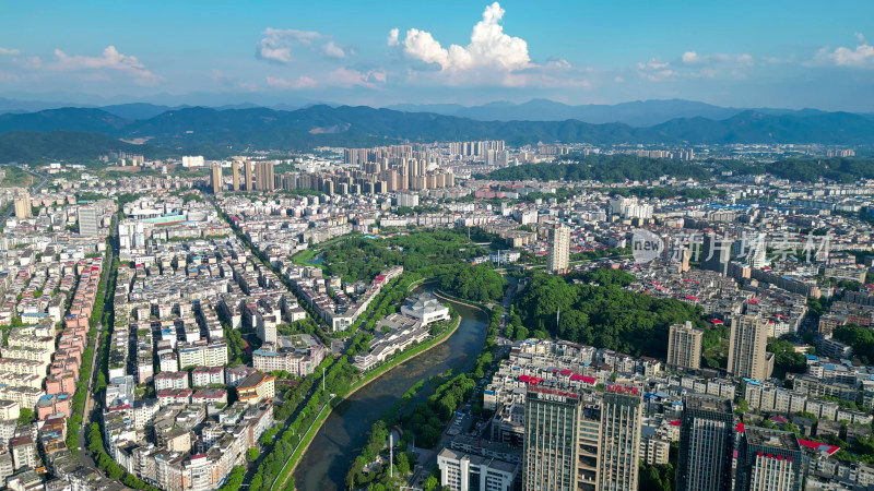 航拍江西萍乡城市天际线萍乡大景