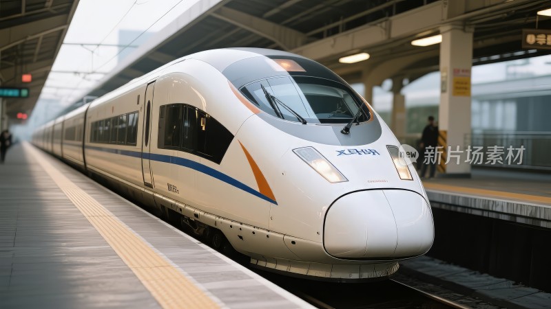 行驶中的高铁列车