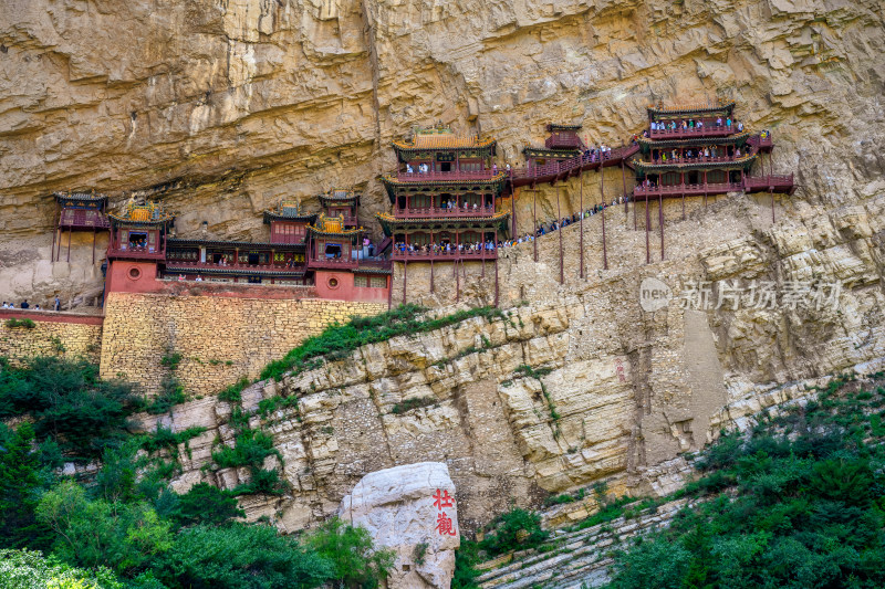 山西省大同市浑源县恒山悬空寺景区风光