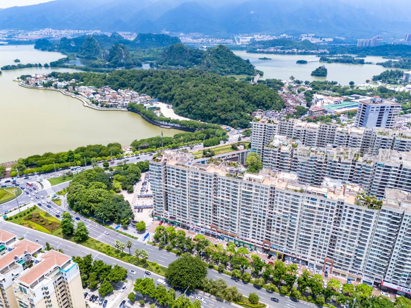 广东肇庆城市建设航拍图