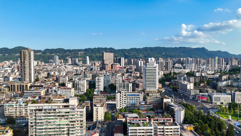 航拍四川宜宾建设宜宾城市风光