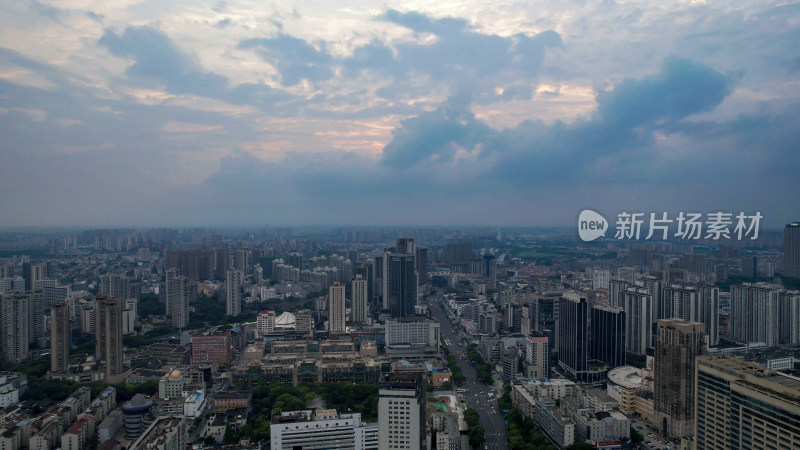 江苏常州城市风光交通航拍图