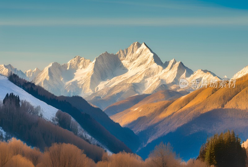 雪山高原草原森林风景