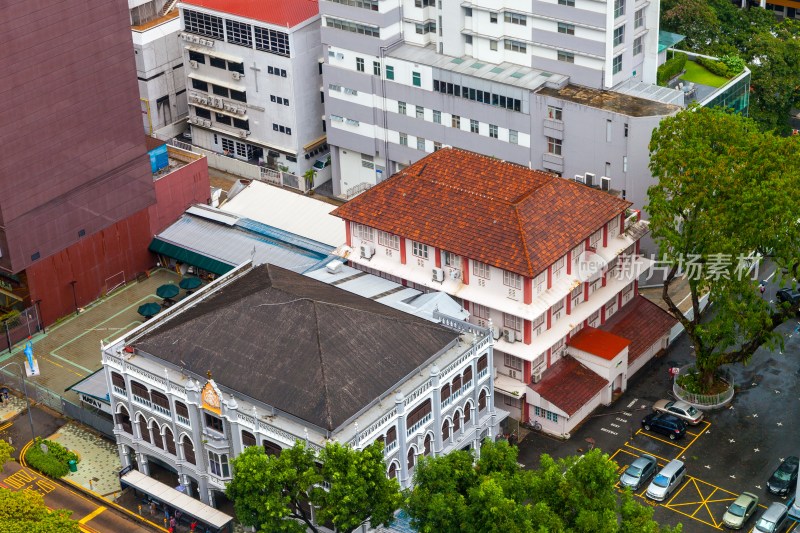 新加坡街头鸟瞰图