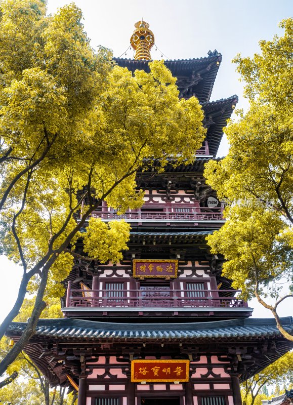 江苏省苏州寒山寺风景区的风光