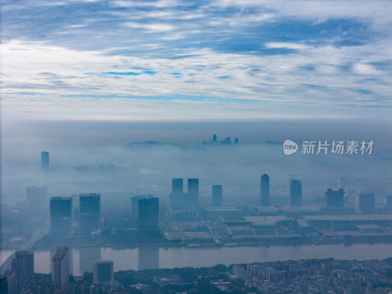 广州日出平流雾云海