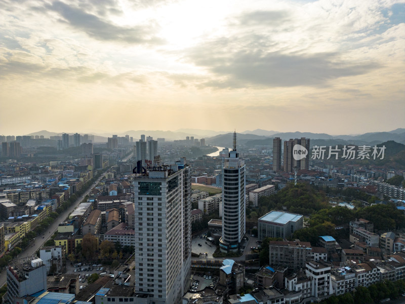 湖南怀化城市建设航拍摄影图