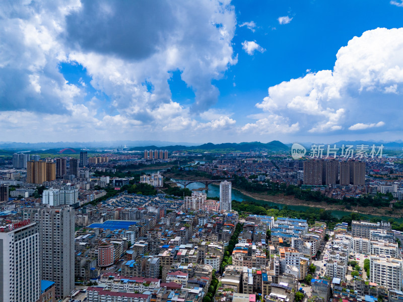 来宾城市建设城市发展航拍图