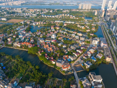 珠海市斗门湖中湖花园航拍